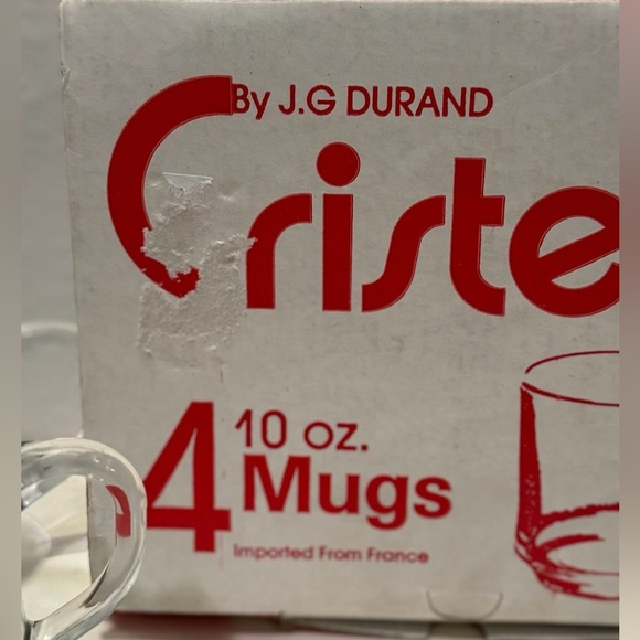 Vintage JG Durand French Cristelle Coffee/Tea Cup (Set of 4) Break Resistant - Picture 8 of 10